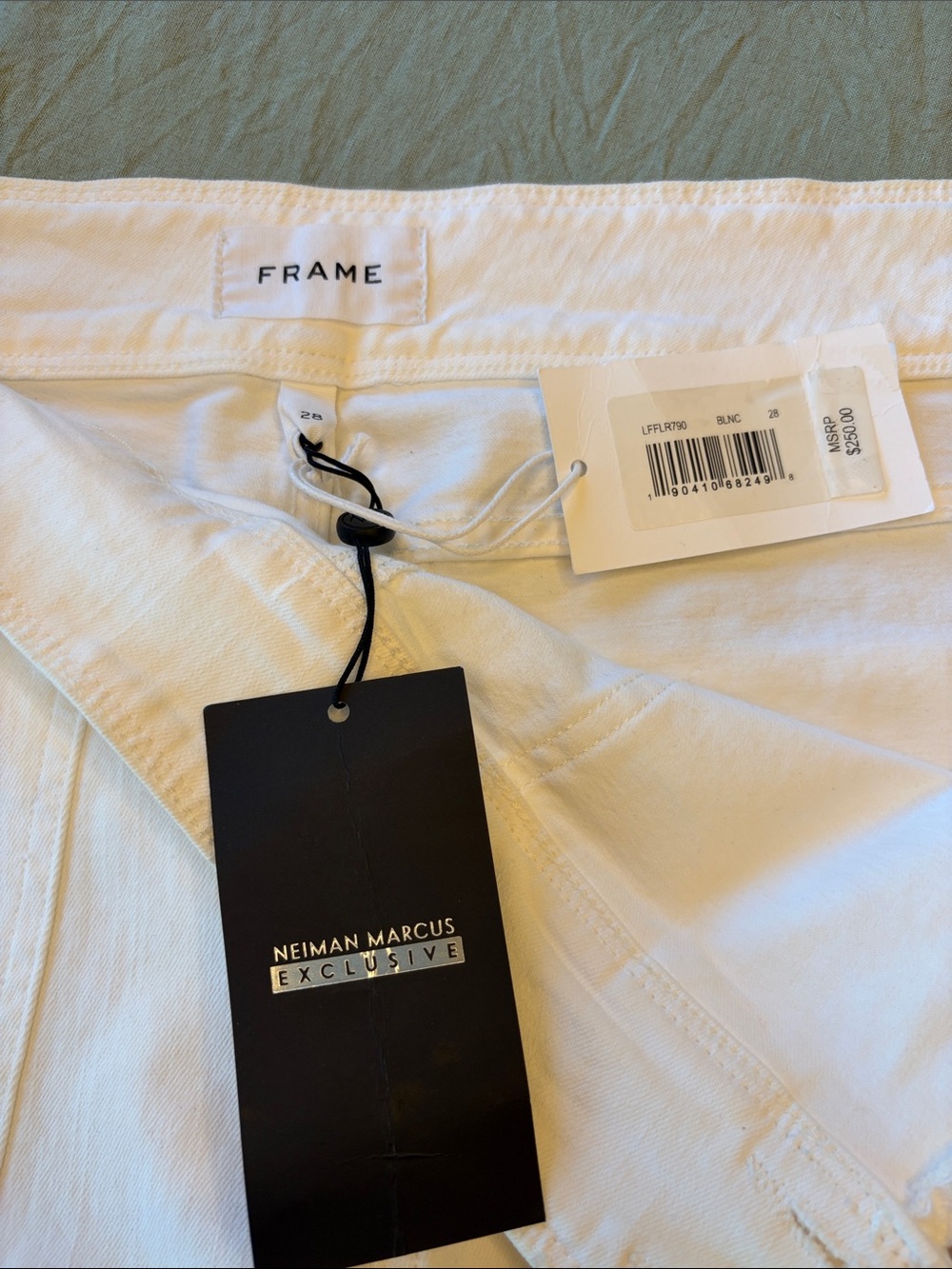 Frame Women's White Le High Rise Slim Francoise Flare Jeans Sz 28